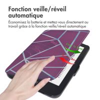 imoshion Design Slim Hard Case Sleepcover Kobo Clara 2E / Tolino Shine 4 - Bordeaux Graphic