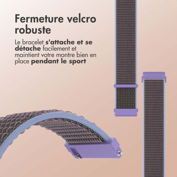 imoshion Bracelet en nylon avec fermeture velcro - Connexion universelle 20 mm - Violet