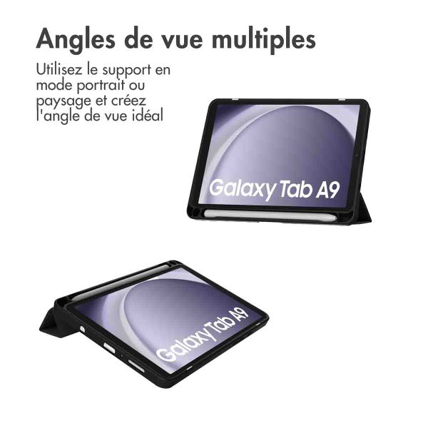 imoshion Coque tablette rigide Trifold iPad Samsung Galaxy Tab A9 8.7 pouces - Noir