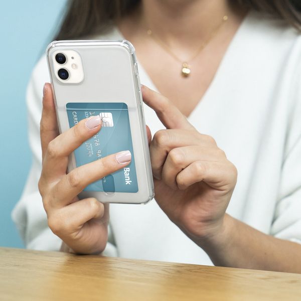 imoshion Coque silicone avec support de passe Samsung Galaxy A72 - Transparent