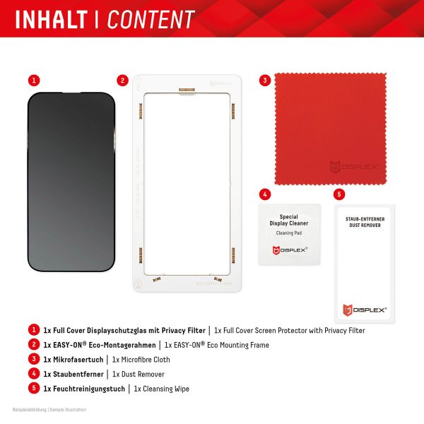 Displex Protection d'écran en verre trempé Privacy iPhone 15 Plus / 15 Pro Max