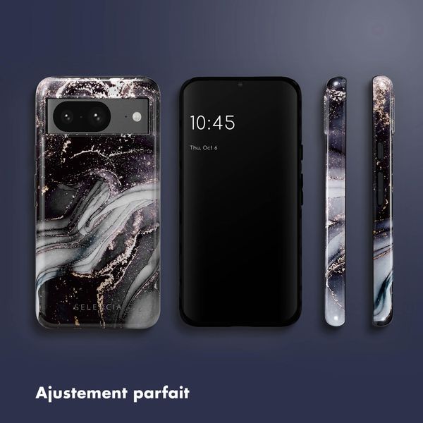 Selencia Coque arrière Vivid Tough Google Pixel 8 - Chic Marble Black