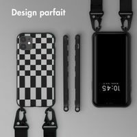 Selencia Coque design en silicone avec cordon amovible Apple iPhone 11 - Irregular Check Black
