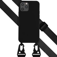 Selencia Coque silicone avec cordon amovible Apple iPhone 12 (Pro) - Noir