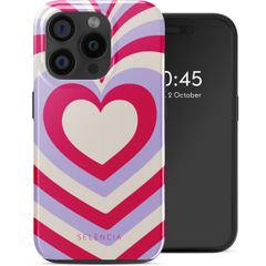 Selencia Coque arrière Vivid avec MagSafe Apple iPhone 15 Pro - Double Hearts Rubine Red Lilac