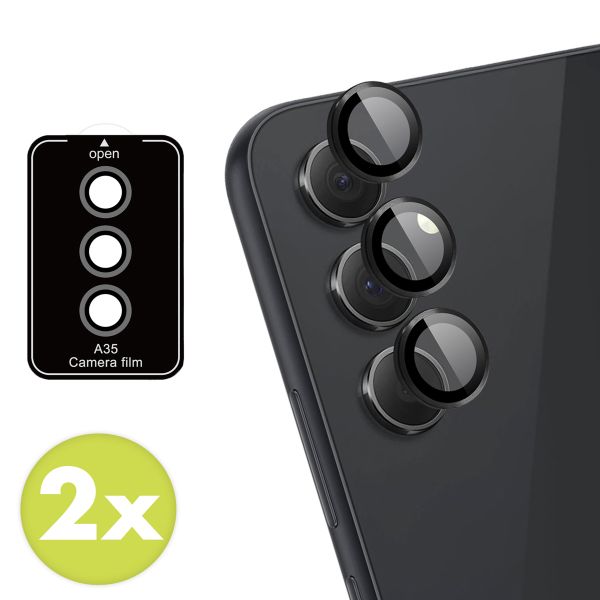 imoshion Lot de 2 protections d'objectif de caméra Samsung Galaxy A35 - Noir