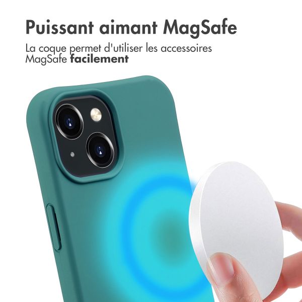 imoshion Coque arrière Color avec cordon amovible et MagSafe Apple iPhone 15 - Vert foncé