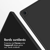 Accezz Coque tablette portefeuille Smart Silicone Samsung Galaxy Tab A9 8.7 pouces - Noir