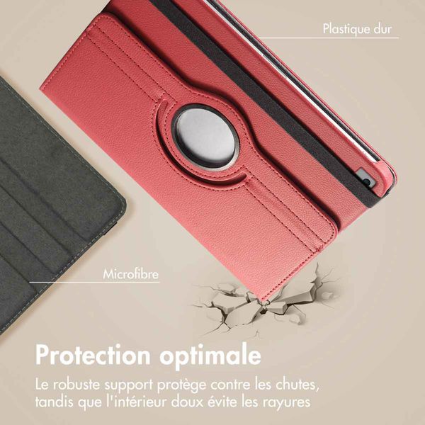 imoshion Coque tablette rotatif à 360° Apple iPad 9 (2021) 10.2 pouces / iPad 8 (2020) 10.2 pouces / iPad 7 (2019) 10.2 pouces - Rouge foncé