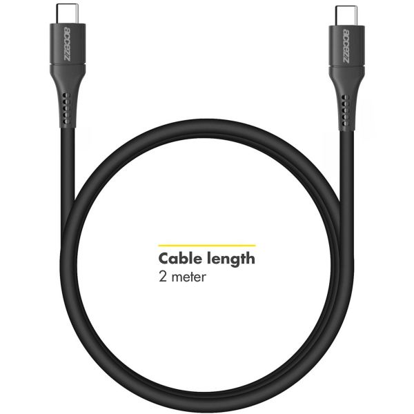 Accezz Câble USB-C vers USB-C Samsung Galaxy S8 - 2 mètres - Noir