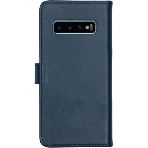 Selencia Étui portefeuille en cuir véritable Samsung Galaxy S10 - Bleu