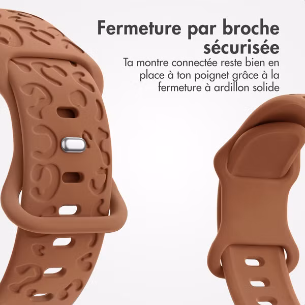 imoshion Bracelet en silicone imprimé léopard Apple Watch Series 1 - 9 / SE (38/40/41 mm) | Series 10 / 11 (42 mm) - Marron