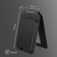 Accezz Portefeuille en cuir magnétique avec support - Compatible avec Apple Find My - Onyx Black