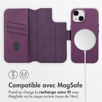 Accezz Étui de télephone portefeuille en cuir 2-en-1 avec MagSafe Apple iPhone 15 - Heath Purple