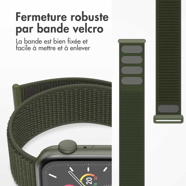 imoshion Bracelet en nylon Apple Watch Series 1 t/m 11 / SE / Ultra (44/45/46/49 mm) - Army Green