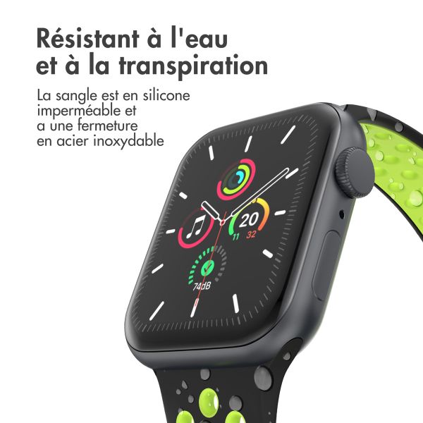 imoshion Bracelet sport⁺ Apple Watch Series 1 á 9 / SE (38/40/41 mm) | Series 10 / 11 (42 mm) - Taille S/M - Black Volt
