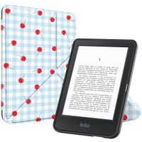 imoshion Étui de liseuse portefeuille design Pliable Kobo Clara Colour / BW - Cherry Check