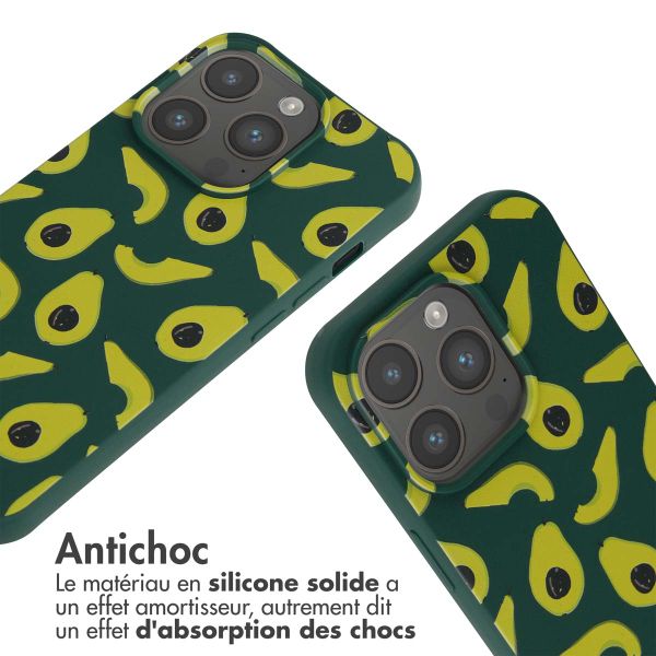 imoshion Coque design en silicone avec cordon iPhone 15 Pro - Avocado Green