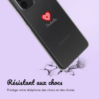 Coque personnalisée avec un cœur Samsung Galaxy A53 - Transparent