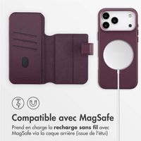 Accezz Étui de téléphone portefeuille en cuir 2-en-1 avec MagSafe Apple iPhone 17 Pro Max - Heath Purple