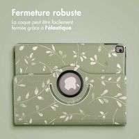 imoshion Coque tablette Design rotatif à 360° Apple iPad 9 (2021) 10.2 pouces / iPad 8 (2020) 10.2 pouces / iPad 7 (2019) 10.2 pouces - Green Flowers