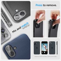 Spigen GLAStR EZ Fit Optik Protection d'objectif de caméra (pack de 2) Apple iPhone 16 / 16 Plus - Crystal Clear