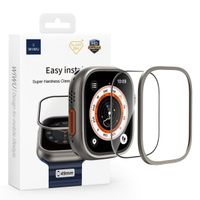 WiWu Protecteur d'écran avec bord en verre trempé Easy Install Apple Watch Series 7-9 - 45 mm - Noir