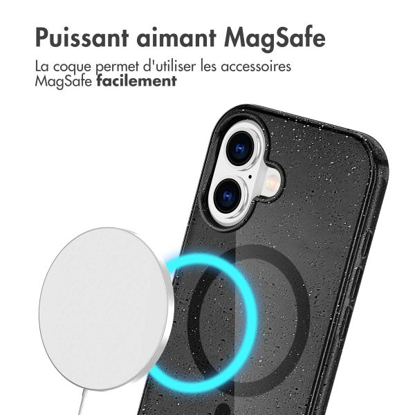 imoshion Coque Pailletée avec MagSafe Apple iPhone 16 - Glitter Noir