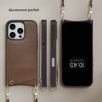 Selencia Coque de télephone Nova avec cordon et porte-cartes Apple iPhone 16 Pro - Mocha Brown