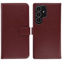 Selencia Étui portefeuille en cuir véritable Samsung Galaxy S25 Ultra - Burgundy