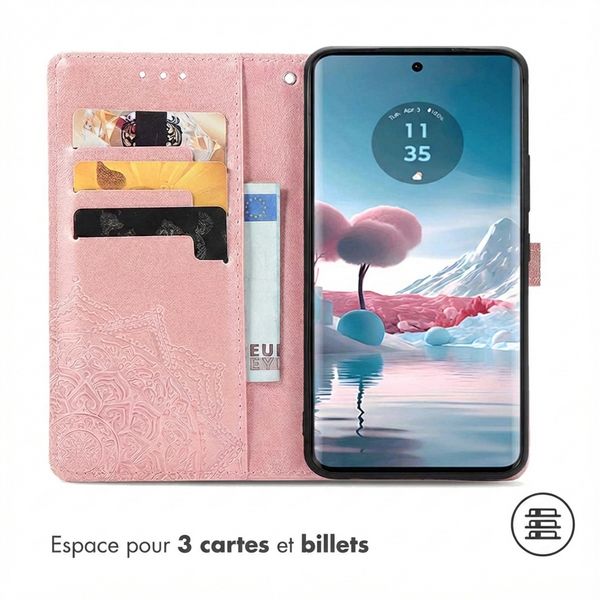 imoshion Etui de télephone Mandala Motorola Edge 40 Neo - Rose Doré