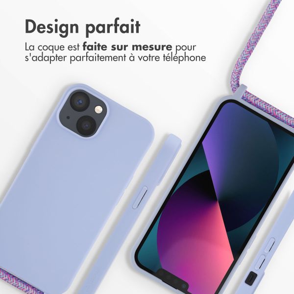 imoshion ﻿Coque en silicone avec cordon Apple iPhone 13 - Violet