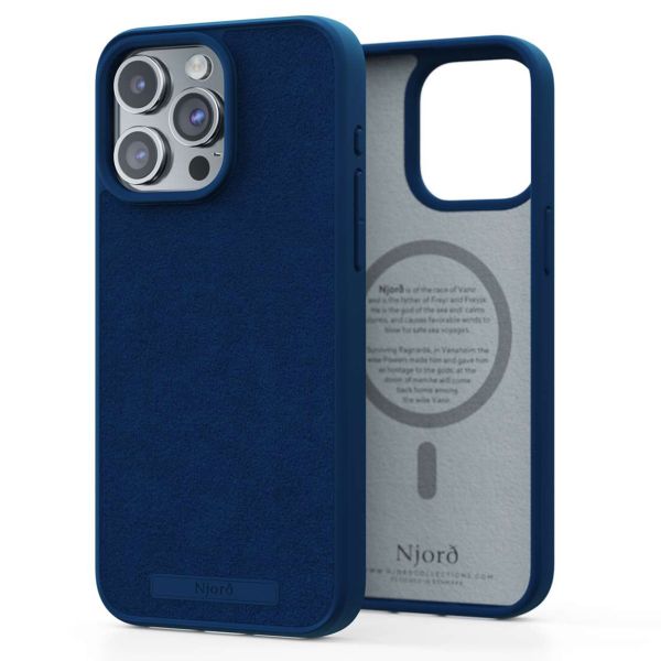 Njorð Collections Coque daim Comfort+ MagSafe iPhone 15 Pro Max - Blue