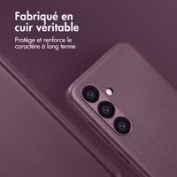 Accezz Coque arrière en cuir avec MagSafe Samsung Galaxy S24 - Heath Purple