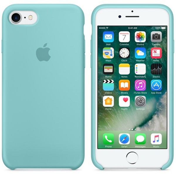 Apple Coque en silicone iPhone SE (2022 / 2020) / 8 / 7 - Sea Blue