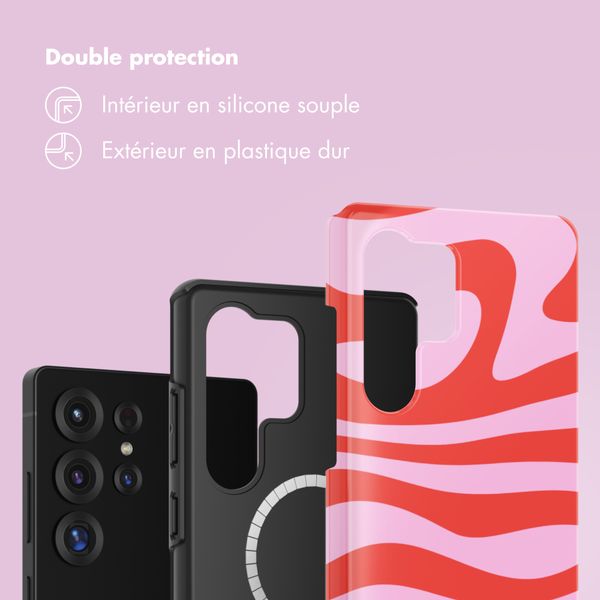 Selencia Coque arrière Vivid avec MagSafe Samsung Galaxy S25 Ultra - Dream Swirl Pink