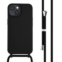 imoshion Coque en silicone avec cordon Apple iPhone 15 - Noir
