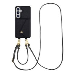 Selencia Coque de télephone Sera avec cordon et porte-cartes enveloppe Samsung Galaxy S26 - Noir