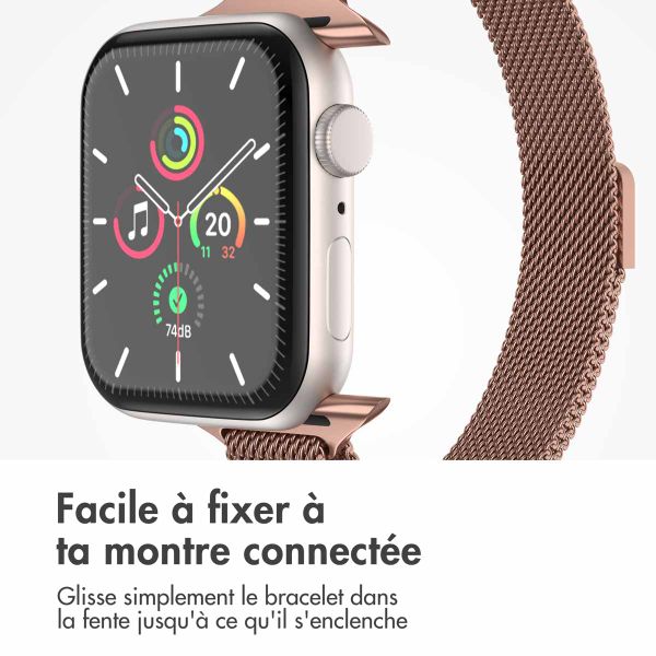 imoshion Bracelet milanais fin Apple Watch Series 1 à 9 / SE (38/40/41 mm) | Series 10 (42 mm) - Brun