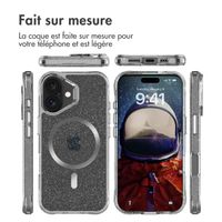 imoshion Coque arrière transparente Pailletée avec MagSafe Apple iPhone 16 - Argent
