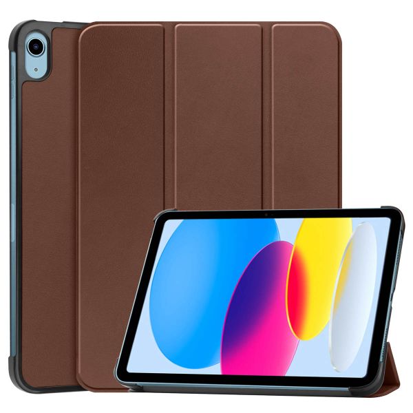 imoshion Coque tablette Trifold iPad 10 (2022) 10.9 pouces - Brun