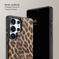 Selencia Coque arrière avec cordon et porte-cartes Nova Samsung Galaxy S25 Ultra - Leopard