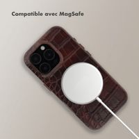 Selencia Coque arrière Croco avec MagSafe Apple iPhone 16 Pro - Choco Brown