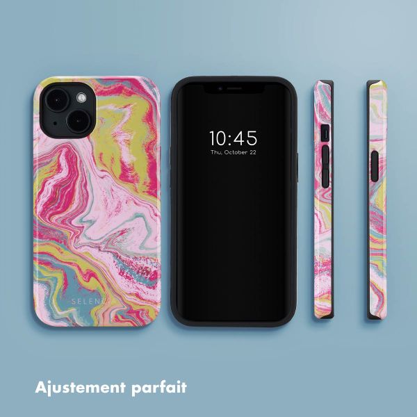 Selencia Coque arrière Vivid Tough avec MagSafe iPhone 14 - Marble Pink