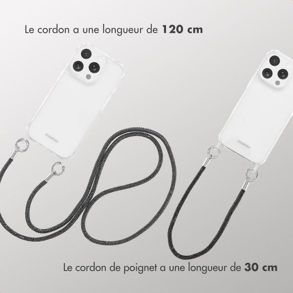 imoshion Set de cordons pour téléphone avec paillettes – Noir