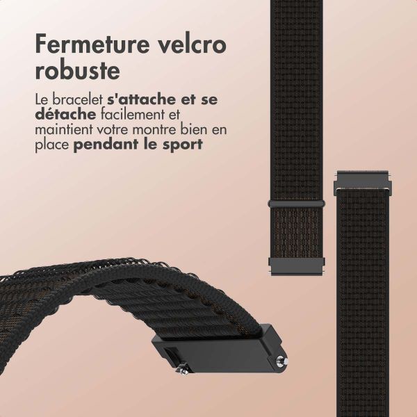 imoshion Bracelet en nylon avec fermeture velcro - Connexion universelle 20 mm - Noir