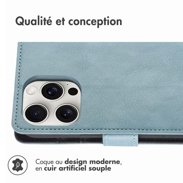 imoshion Étui de téléphone portefeuille Luxe iPhone 16 Pro - Bleu clair