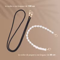 Selencia Ensemble de cordons pour téléphone avec perles et coquillages - Midnight Black