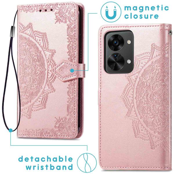 imoshion Etui de télephone Mandala OnePlus Nord 2T - Rose Doré
