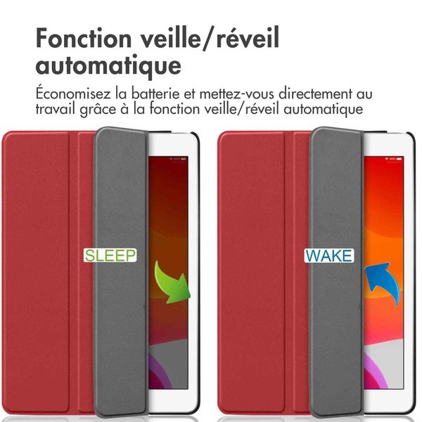 imoshion Coque tablette Trifold Apple iPad 9 (2021) 10.2 pouces / iPad 8 (2020) 10.2 pouces / iPad 7 (2019) 10.2 pouces - Rouge
